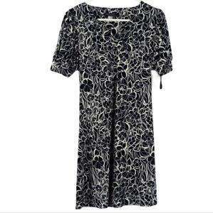 Tommy Hilfiger Black and White Floral Midi Dress